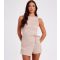 Women's Stone Faux Suede Wrap Playsuit Quiz New Look