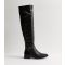 Women's Black Faux Leather Boots Public Desire New Look