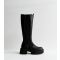 Women's Black Evergreen Faux Leather Platform Knee High Boots Public Desire New Look