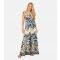 Women's Navy Palm Tree Print Jumpsuit Yumi New Look