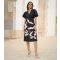 Women's Black Crane Bird Print Dress Yumi New Look