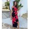 Women's Black Floral One Shoulder Midi Dress AX Paris New Look