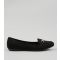 Women's Black Suedette Metal Trim Loafers New Look