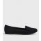 Women's Black Suedette Penny Loafers Vegan New Look