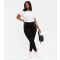 Women's Plus Size Black Ring Zip Leggings Curves New Look