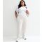 Women's Plus Size Grey Jersey Cuffed Joggers Curves New Look