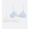 Girls 2 Pack Pale Blue and White Non Wired Bras New Look