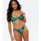 Women's Green Tropical Scoop Neck Crop Bikini Top New Look