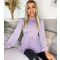 Women's Lilac Long Puff Sleeve Peplum Top AX Paris New Look
