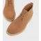 Men's Tan Suedette Round Toe Lace Up Desert Boots New Look