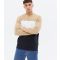 Men's Stone Colour Block Crew Sweatshirt Only and Sons New Look
