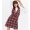 Women's Red Check Bouclé Mini Pinafore Dress New Look