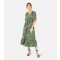 Women's Green Floral Tiered Midi Dress Yumi New Look