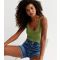 Women's Khaki Ribbed Popper Vest New Look