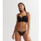 Women's Black Floral Lace Diamanté Push Up Bra New Look