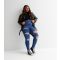 Women's Plus Size Blue Ripped Mid Rise Amie Skinny Jeans Curves New Look