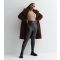 Women's Plus Size Black Leather-Look High Waist Leggings Curves New Look