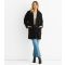 Women's Black Teddy Long Coat Gini London New Look