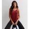 Women's Burgundy Sequin V Neck Strappy Cami Gini London New Look