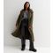 Women's Olive Teddy Pocket Front Long Coat Gini London New Look