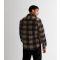 Men's Only & Sons Stone Check Fleece Pocket Front Relaxed Fit Overshirt New Look