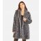 Women's Grey Snake Faux Fur Long Coat Yumi New Look