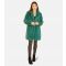 Women's Green Snake Faux Fur Long Coat Yumi New Look