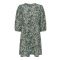 JDY Green Floral Crew Neck 3/4 Sleeve Mini Dress New Look