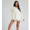 Women's Cream Linen-Look Oversized Shirt South Beach New Look