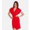 Women's Red Short Sleeve Mini Wrap Dress Mela New Look