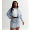 Women's Plus Size Pale Blue Denim Raw Hem Jacket Curves Urban Bliss New Look