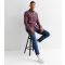 Men's Red Check Long Sleeve Oxford Shirt Farah New Look