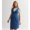 Mamalicious Maternity Blue Denim V Neck Mini Dress New Look