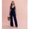 TFNC Navy Strappy Lace Trim Jumpsuit New Look