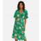 Women's Green Floral V Neck Kimono Midi Dress Yumi New Look