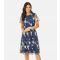 Women's Navy Floral Embroidered Mini Dress Yumi New Look