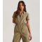 Urban Bliss Olive Zip Front Parachute Cargo Jumpsuit New Look