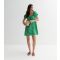 Cameo Rose Green Floral Ruched Mini Dress New Look