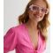 Noisy May Pink Rectangle Frame Sunglasses New Look