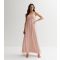 Women's Pink Mesh Pleated Chiffon Gem Embellished Maxi Dress Blue Vanilla New Look