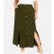 Women's Plus Size Khaki Button Front Maxi Skirt Curves Evans New Look