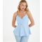 Women's Pale Blue Diamanté Peplum Top Quiz New Look