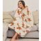 Women's Off White Gingerbread Print Fleece Blanket Hoodie Loungeable New Look