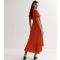 Cutie London Red Animal Print Frill Midi Wrap Dress New Look