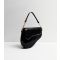 Black Patent Saddle Bag Public Desire New Look