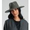 South Beach Grey Wool Stud Trim Fedora Hat New Look