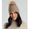 South Beach Light Brown Knit Faux Fur Bobble Hat New Look