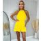 Women's Yellow Strappy Halter Playsuit AX Paris New Look