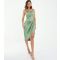 Women's Olive Satin Strappy Midi Dress Quiz New Look