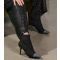 Finding Friday Black Suedette Embellished Pointed Stiletto Heel Ankle Boots New Look